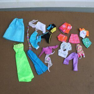 22 Barbie Doll Vintage Cloths Lot 1990s Shorts/Pants/Tops/Dresses/Bathing Suits